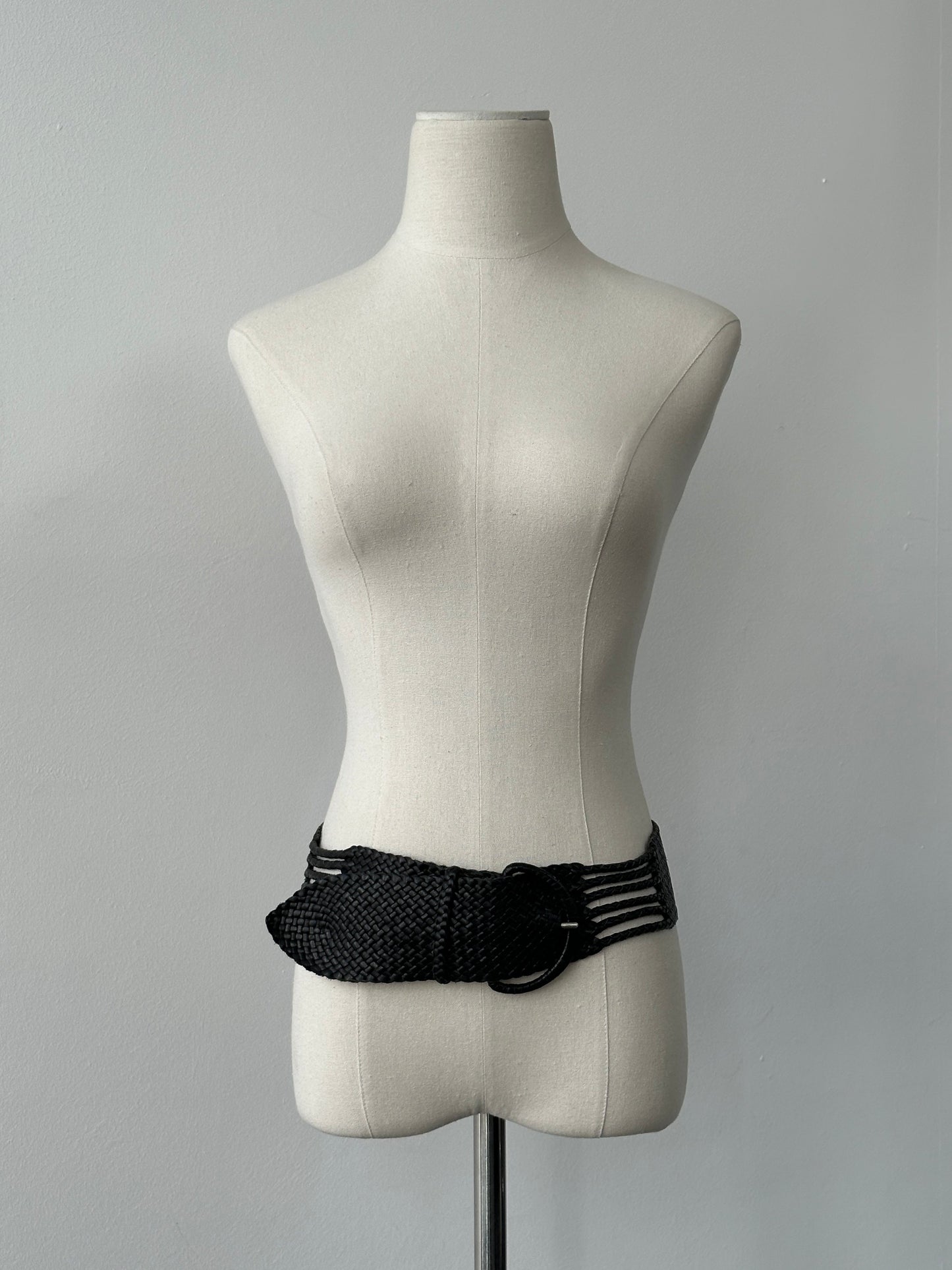 Nicole Farhi 1990s Woven Leather Chunky Belt - One size