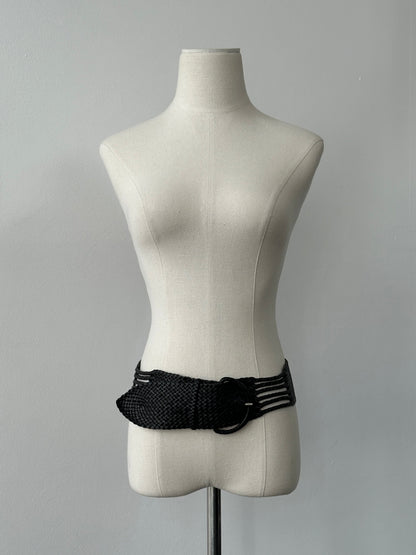 Nicole Farhi 1990s Woven Leather Chunky Belt - One size