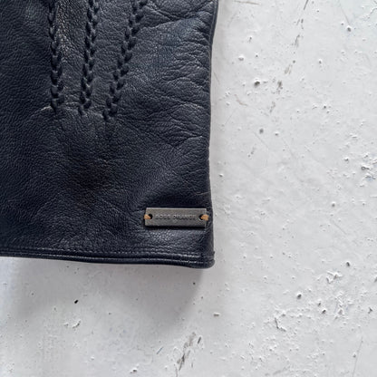 2000s hugo boss orange goat leather gloves | O/S, Orange
