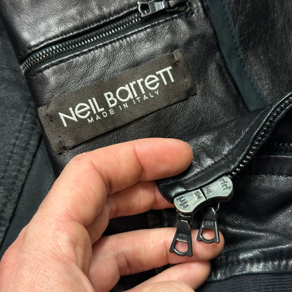 Neil Barrett 00’s Multi Zip Detailed Leather Flight Jacket - M