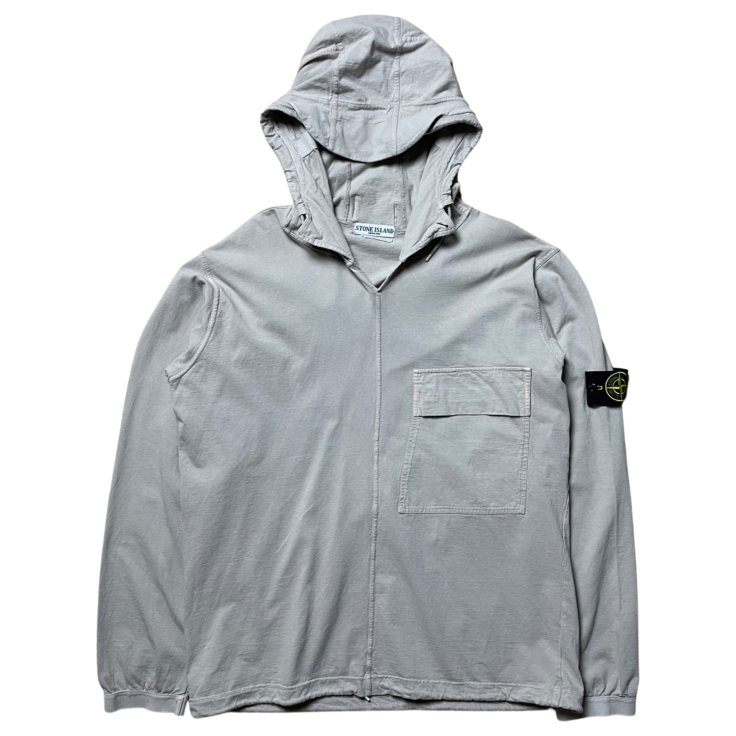 S/S 2008 Cloud Grey Triple Cotton Sniper Hood Single Pocket Pullover Hoodie
