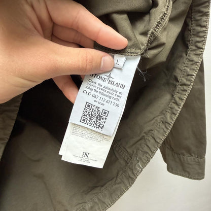 Stone Island Canvas Hooded Over Shirt (L) | Large, Green
