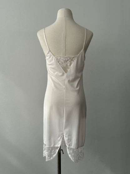 Vintage 1990s V Neck Lace Slip Dress - S-M