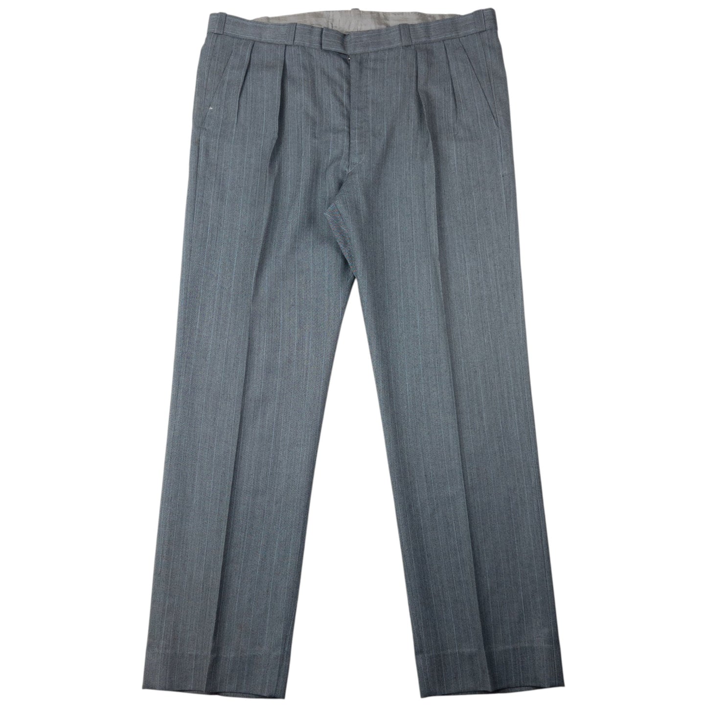 Vintage 80s YSL Yves Saint Laurent Striped Jacket & Trousers Suit Set Size XXL | XXL, Grey