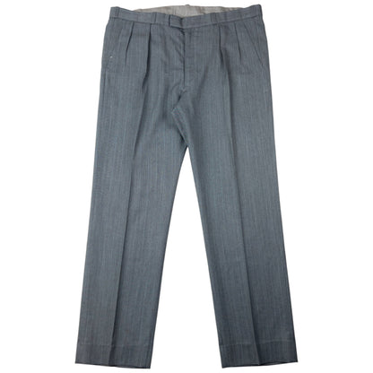 Vintage 80s YSL Yves Saint Laurent Striped Jacket & Trousers Suit Set Size XXL | XXL, Grey