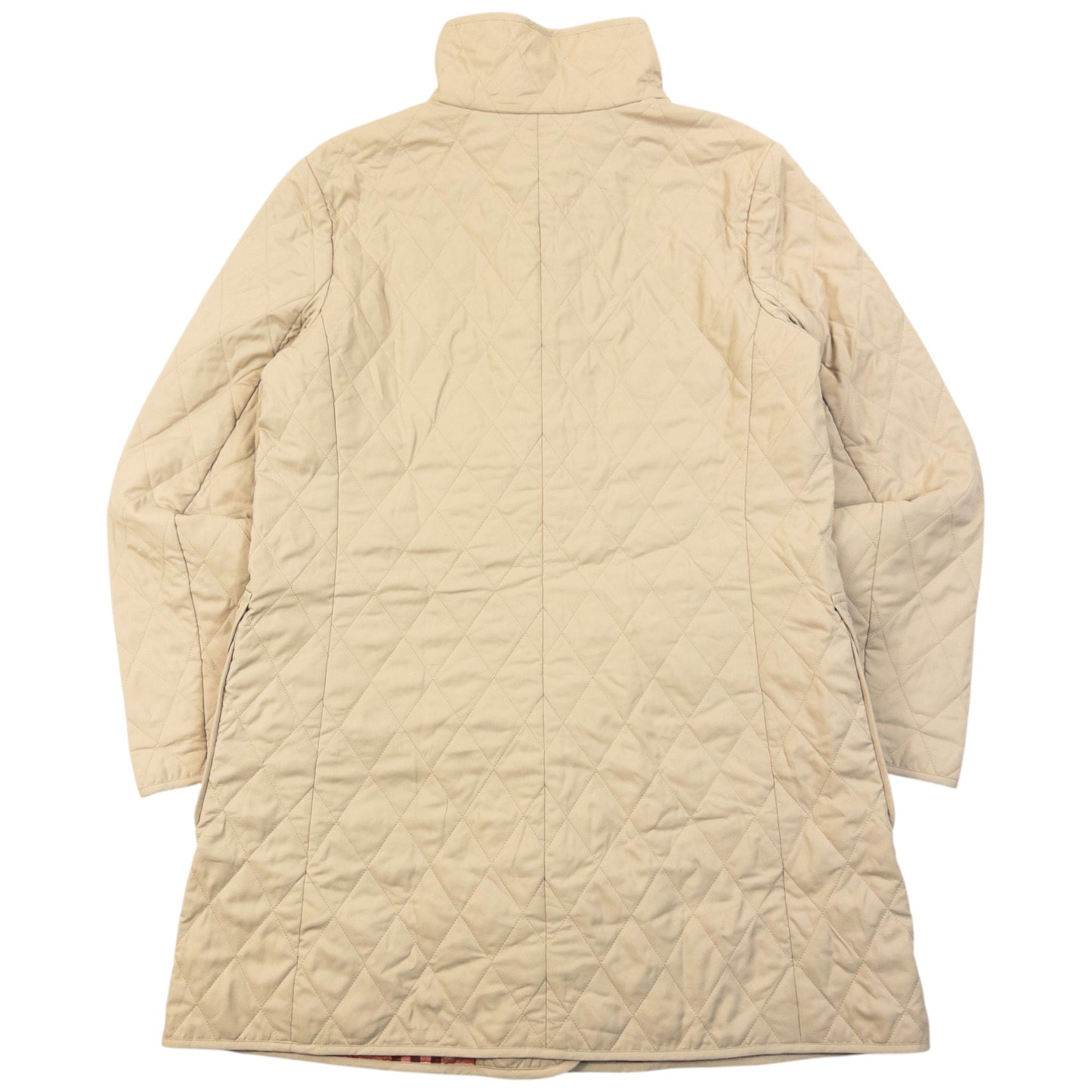 Vintage 2000s Burberry Nova Check Lined Quilted Jacket Womens Size L | Large, Beige