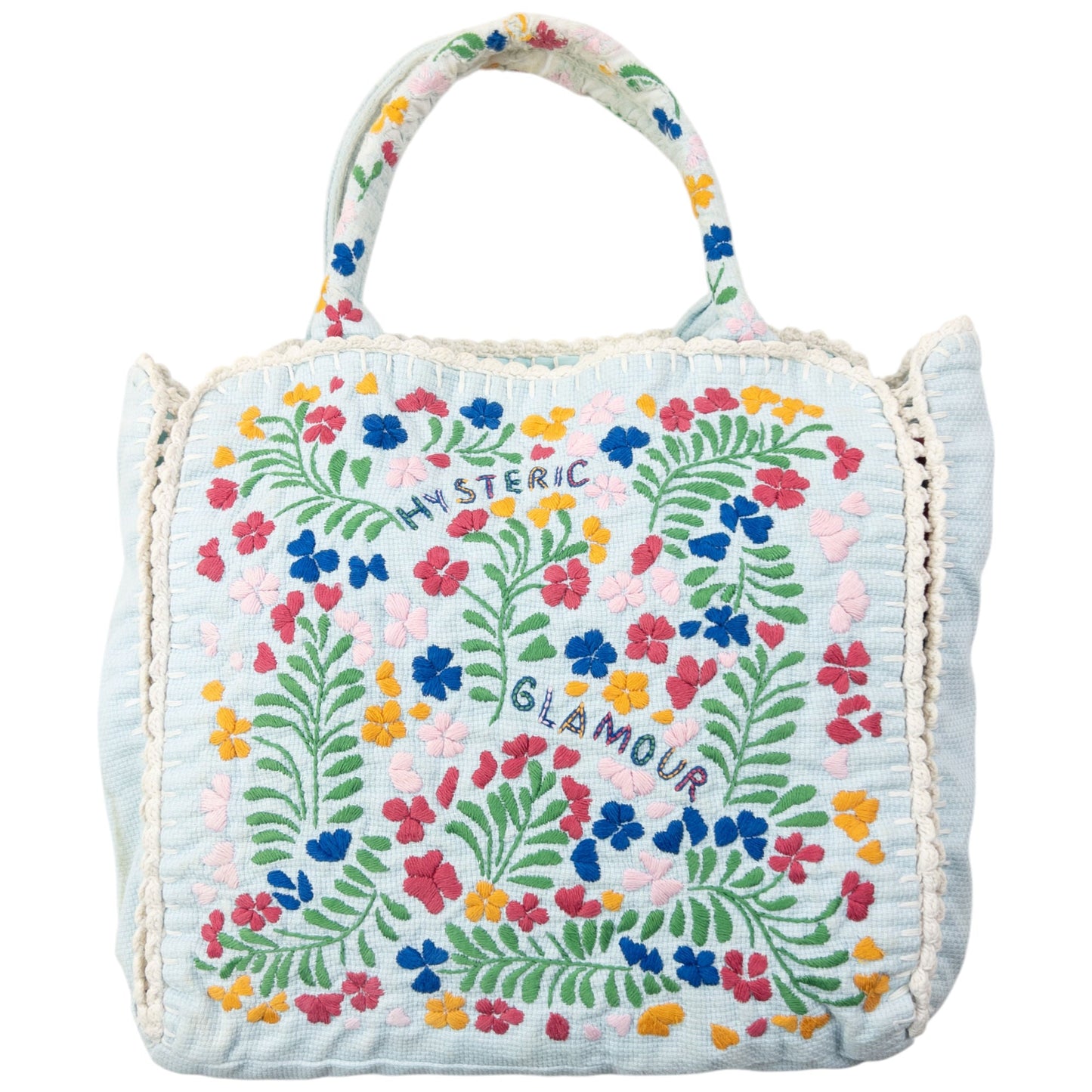 Vintage 90s Hysteric Glamour Embroidered Floral Handbag | O/S, Red