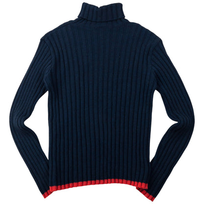 Vintage 2000s Dolce & Gabbana Ribbed Knit Turtleneck Jumper Womens Size S | Small, Navy