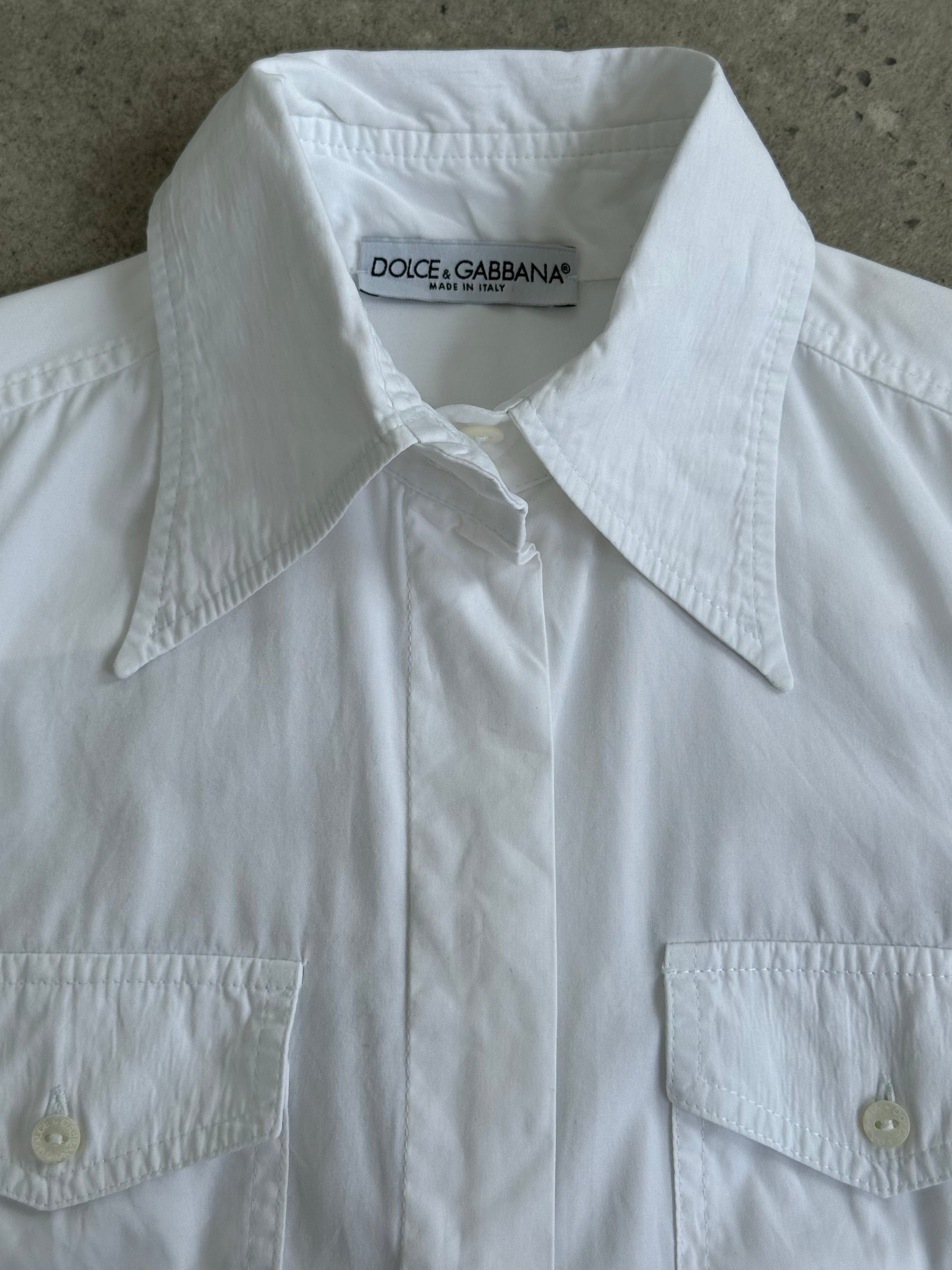 Dolce & Gabbana 2000s Dagger Collar Fitted Shirt - XS
