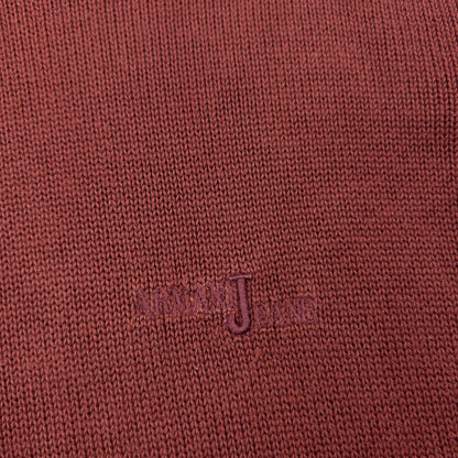 Vintage 2000s Armani Jeans Knit Jumper Size M | Medium, Burgundy