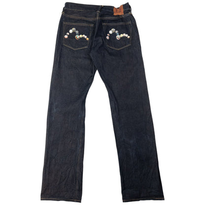 Vintage Evisu Marble Double Gull Japanese Denim Jeans Size W28