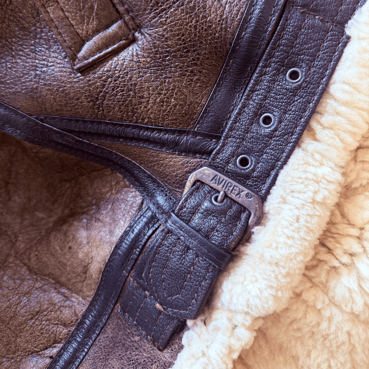 Avirex B-3 Sheepskin Aviator Flight Jacket - M | Medium, Brown