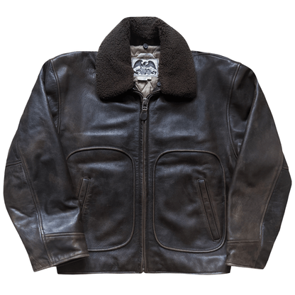 Avirex 1980's G-1 Heavyweight Leather Flight Jacket - M / L | Medium, Brown