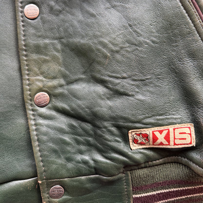 Avirex 'North West Wild Bears' Leather Varsity Jacket - XS