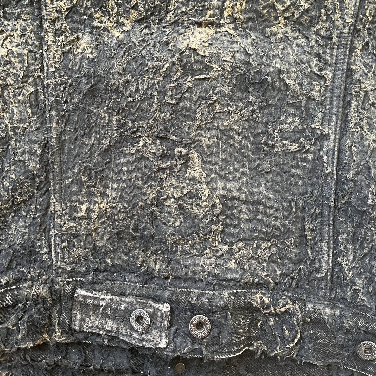 Boro Sashiko Distressed Denim Trucker Jacket - L