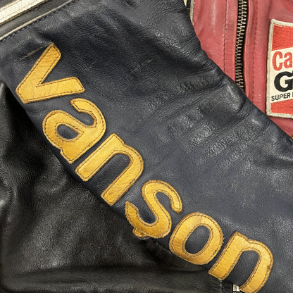Vanson Leathers One Star Motorcycle Racer Jacket - S | Small, Red