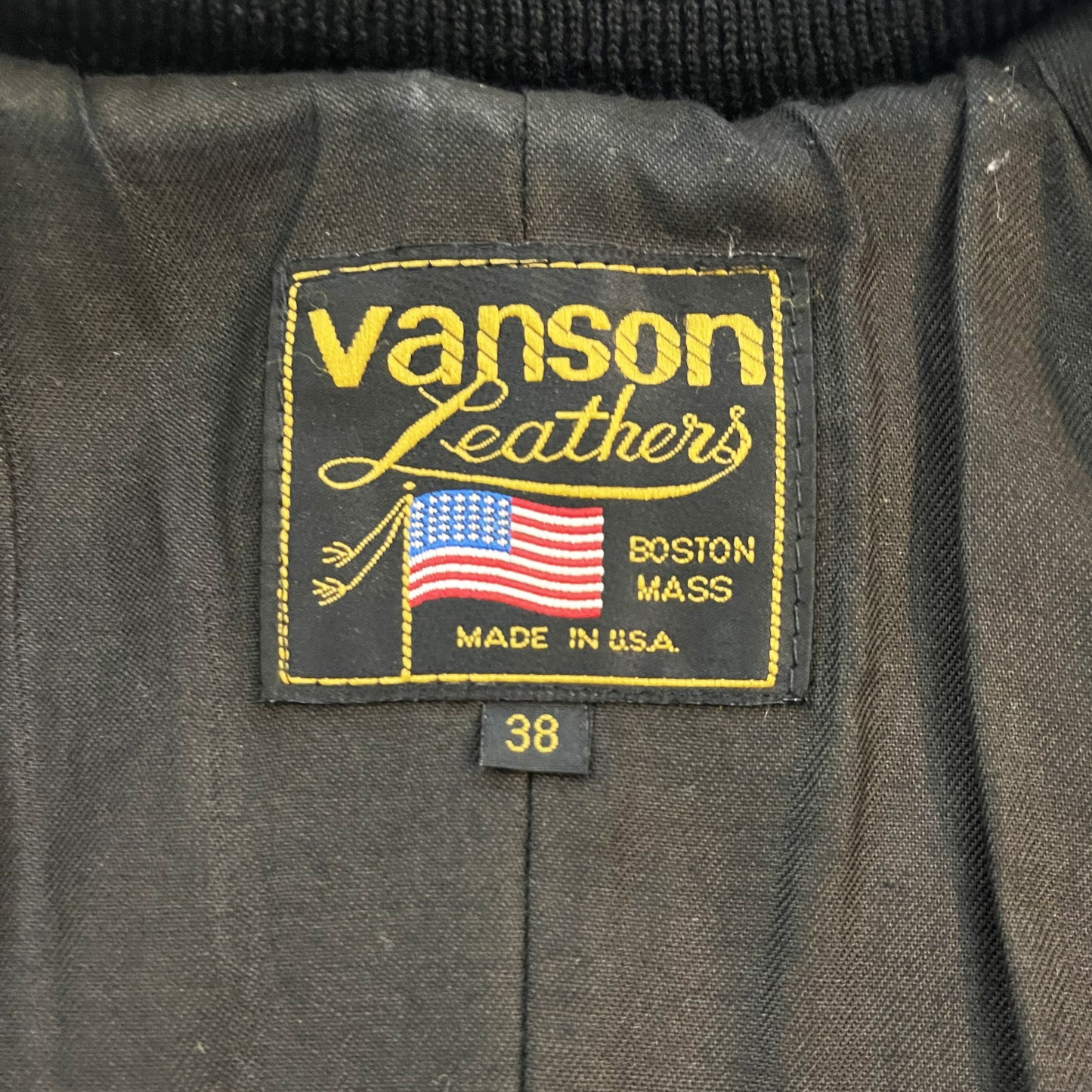 Vanson Leathers Race Team Leather Bomber Jacket - S