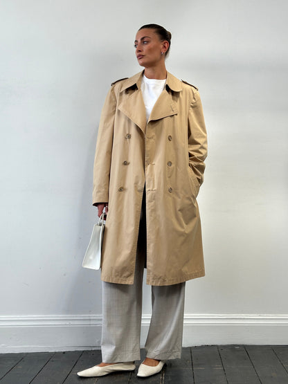 Christian Dior Paris Cotton Double Breasted Trench Coat - L