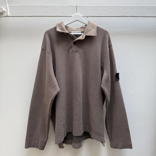 90’s Stone Island Ribbed Knit Jumper (XXL) | XXL, Brown