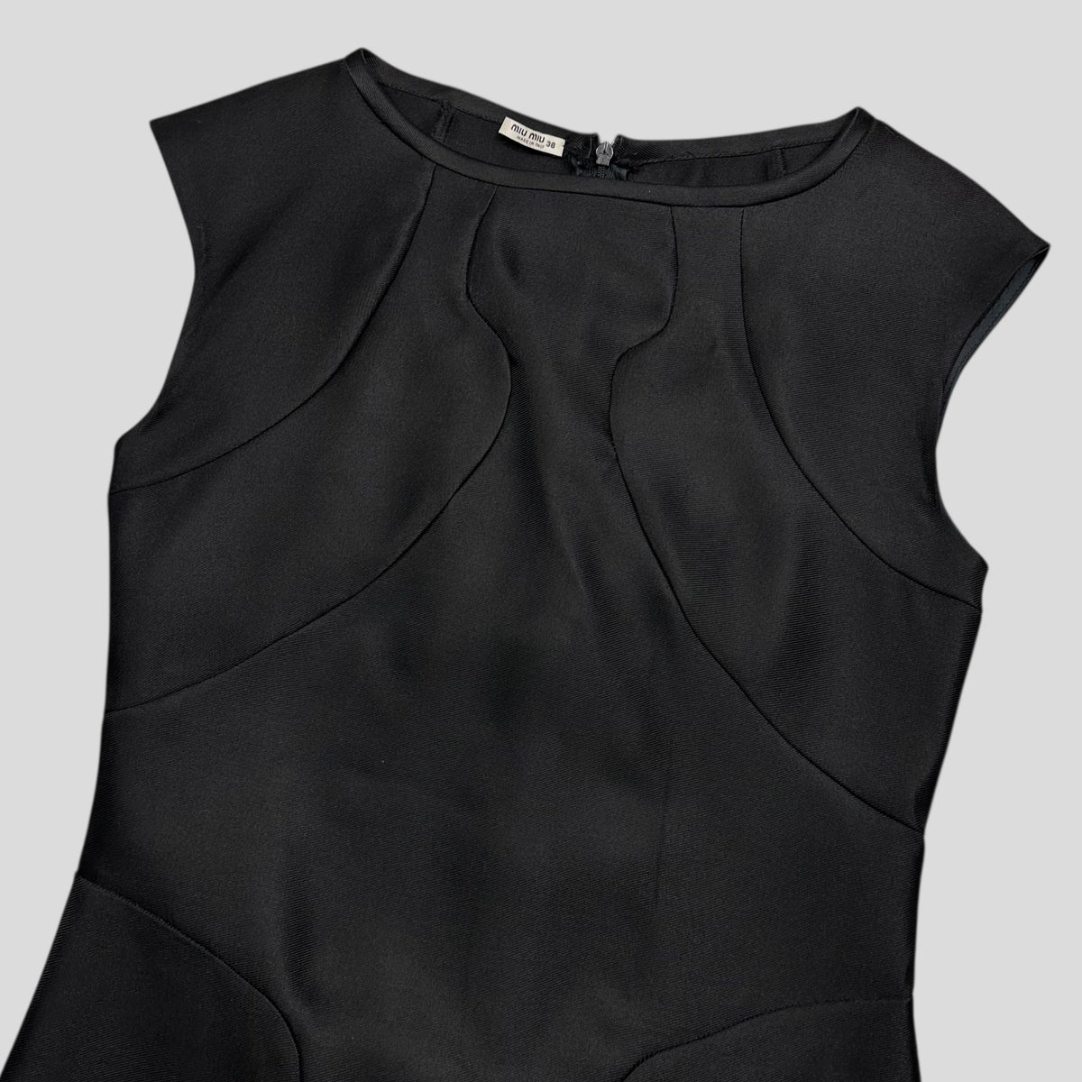 Miu Miu 2008 Silk Technical Panelled Sporty Dress - IT38 (UK8) | Small, Black