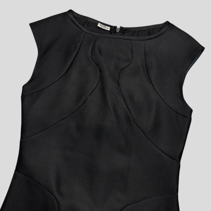 Miu Miu 2008 Silk Technical Panelled Sporty Dress - IT38 (UK8) | Small, Black