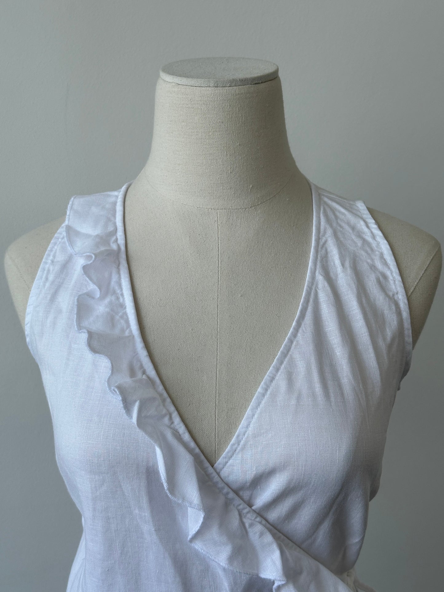 Vintage 2000s Pure Linen Wrap Top - xs
