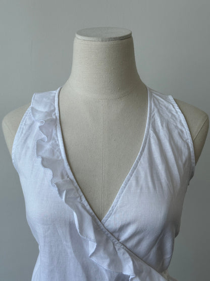 Vintage 2000s Pure Linen Wrap Top - xs