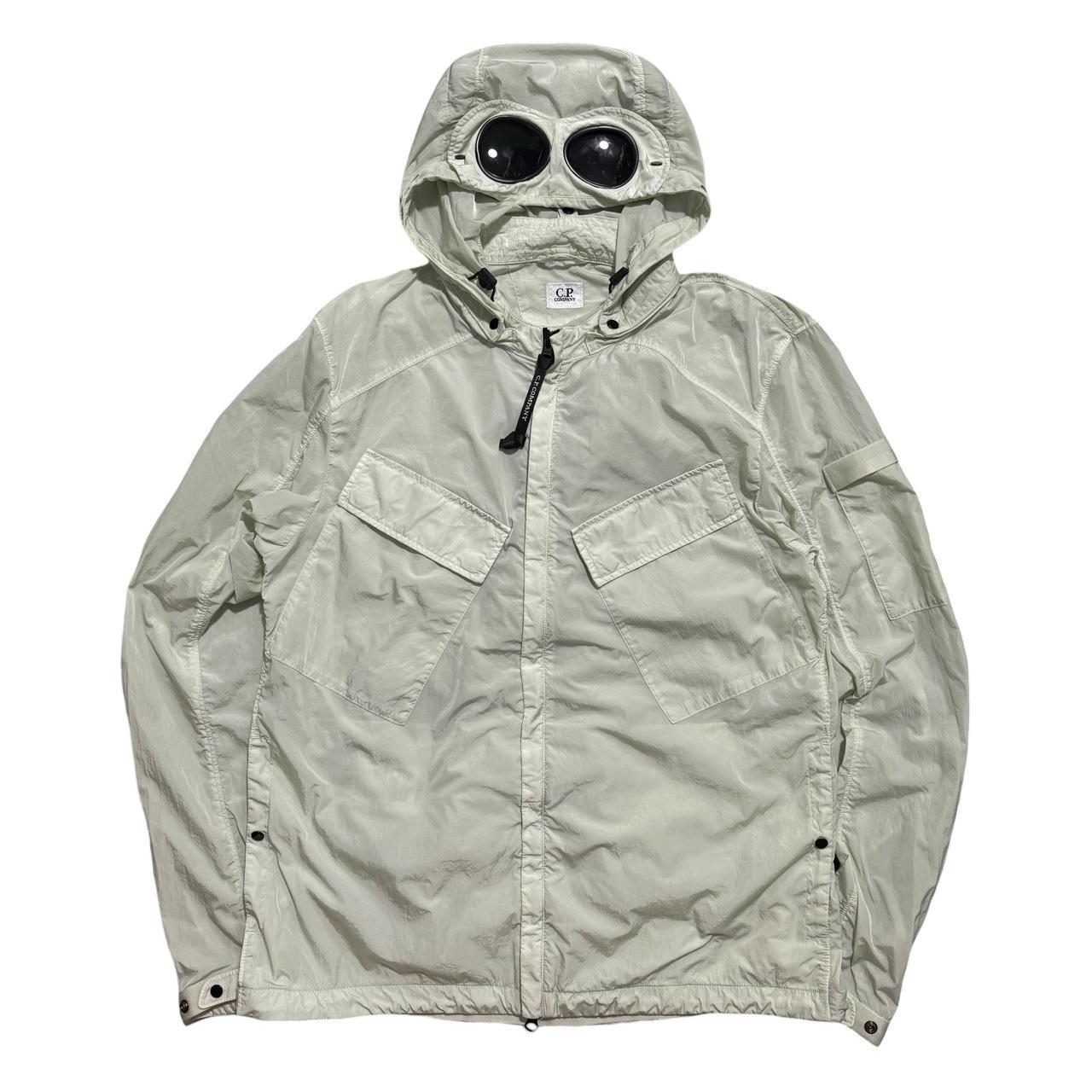 CP Company Lime Green Nylon Goggle Jacket | Large, Green