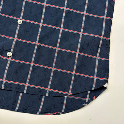 Louis Vuitton Monogram Plaid Checkered Silk Shirt - S | Blue