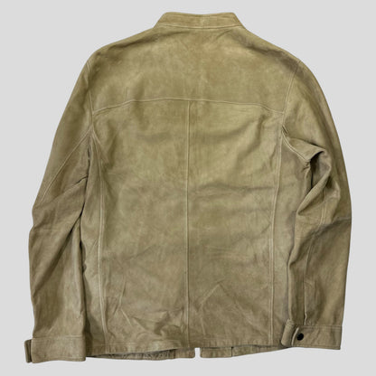 Prada Milano 2007 Suede Leather Double Pocket Logo Jacket - IT56 | Default Title, Cream