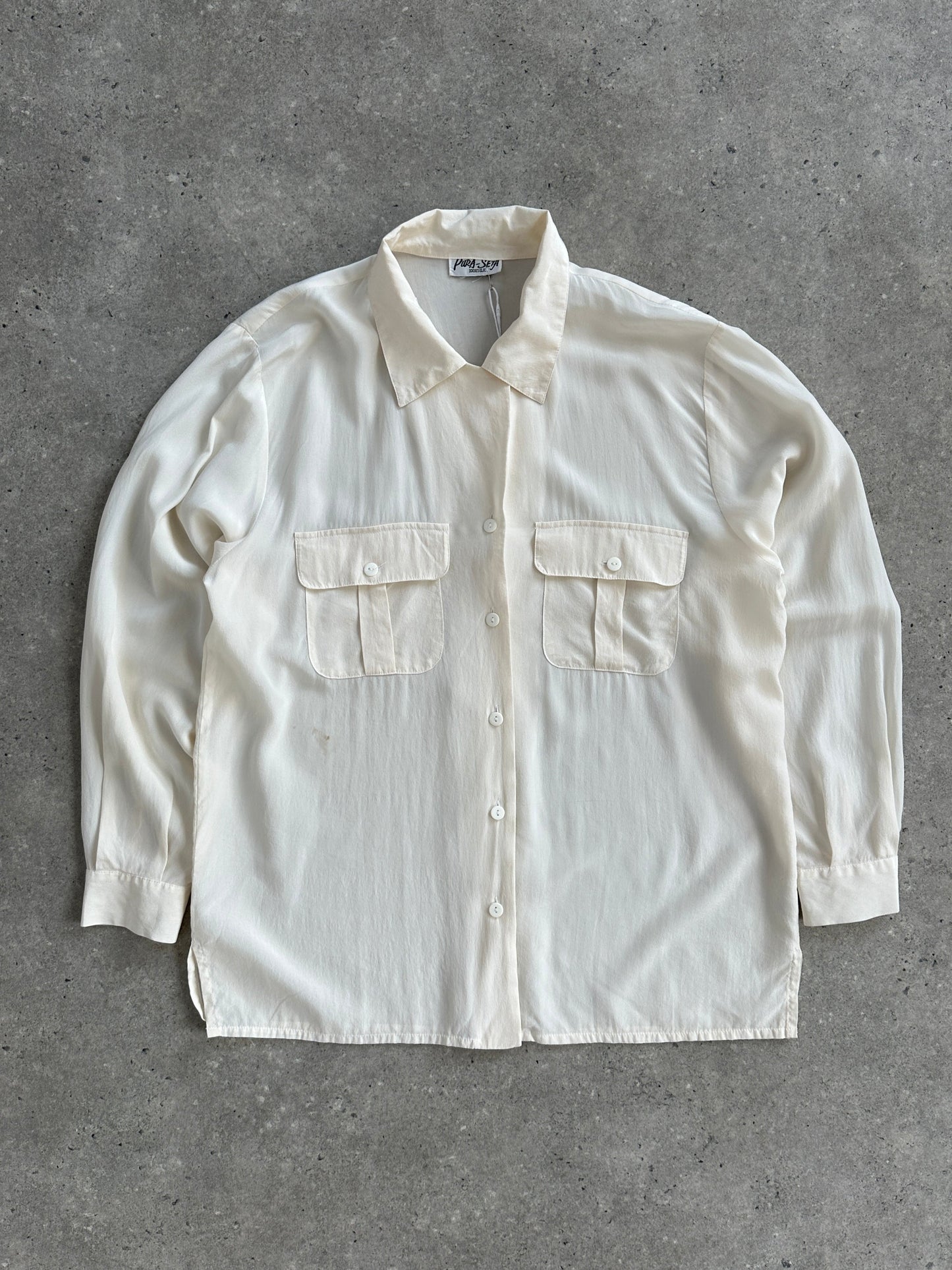 Vintage 1990s Pure Silk Minimal Shirt - M