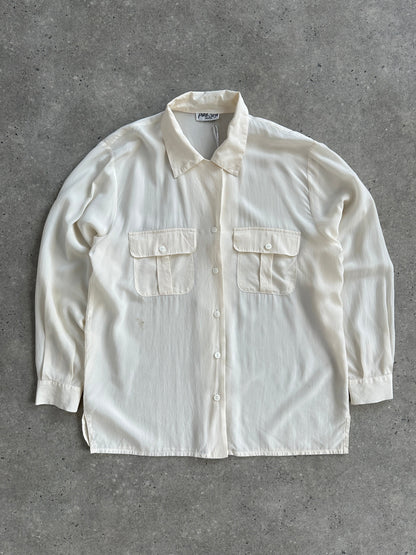Vintage 1990s Pure Silk Minimal Shirt - M