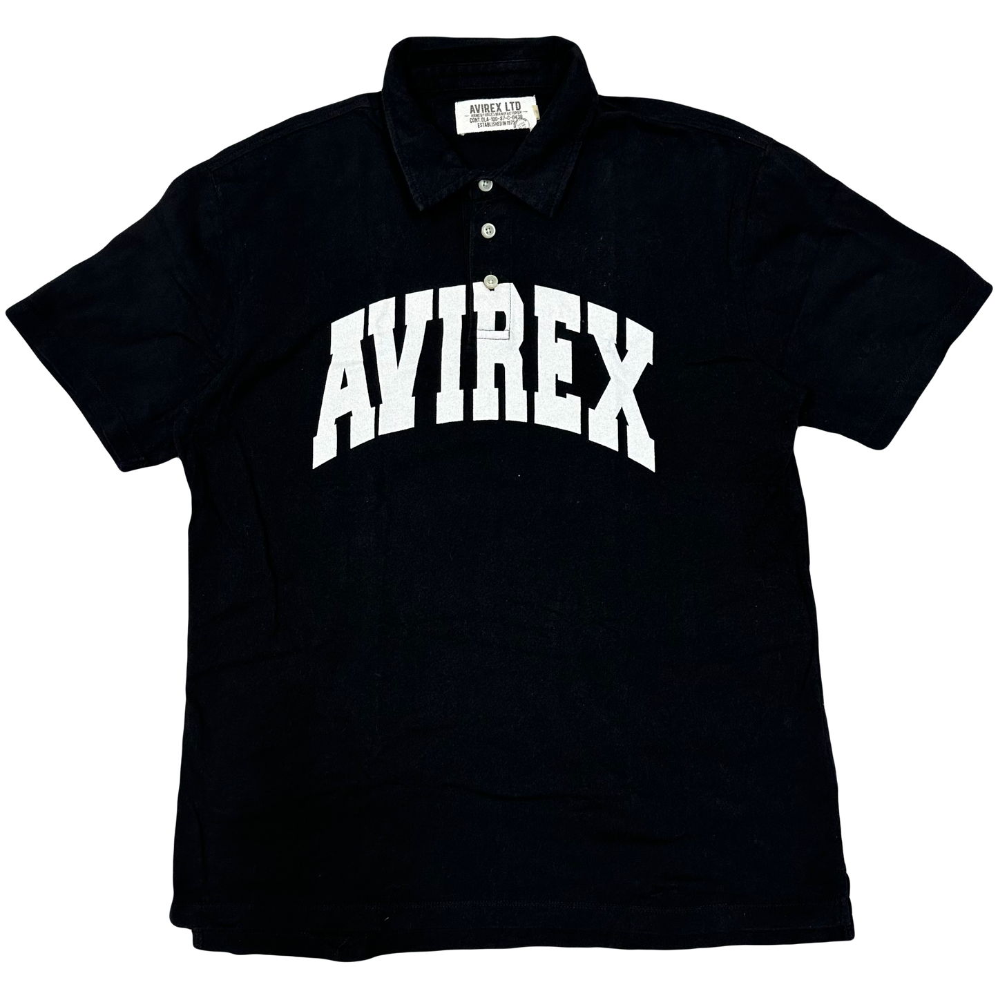 Avirex Spellout Polo In Black ( L )