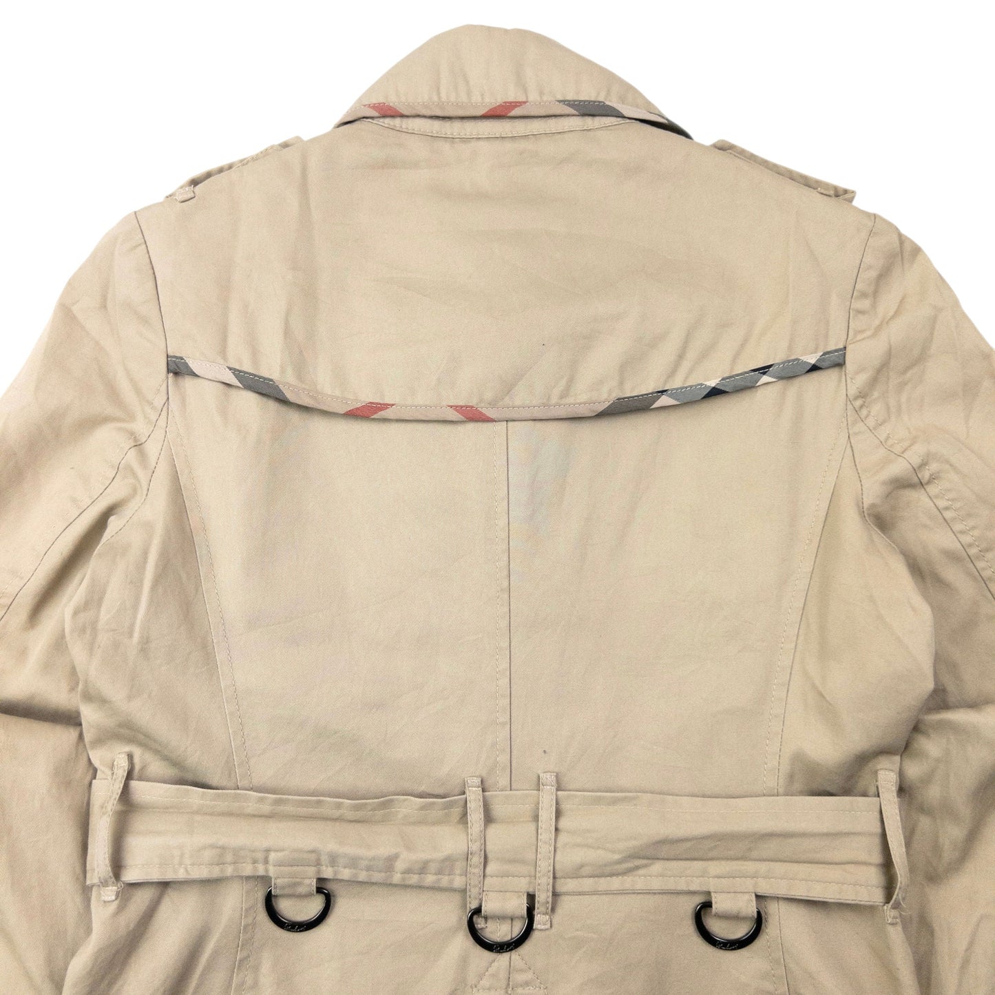 Vintage 2000s Burberry Nova Check Lined Belted Trench Jacket Womens Size M | Medium, Beige