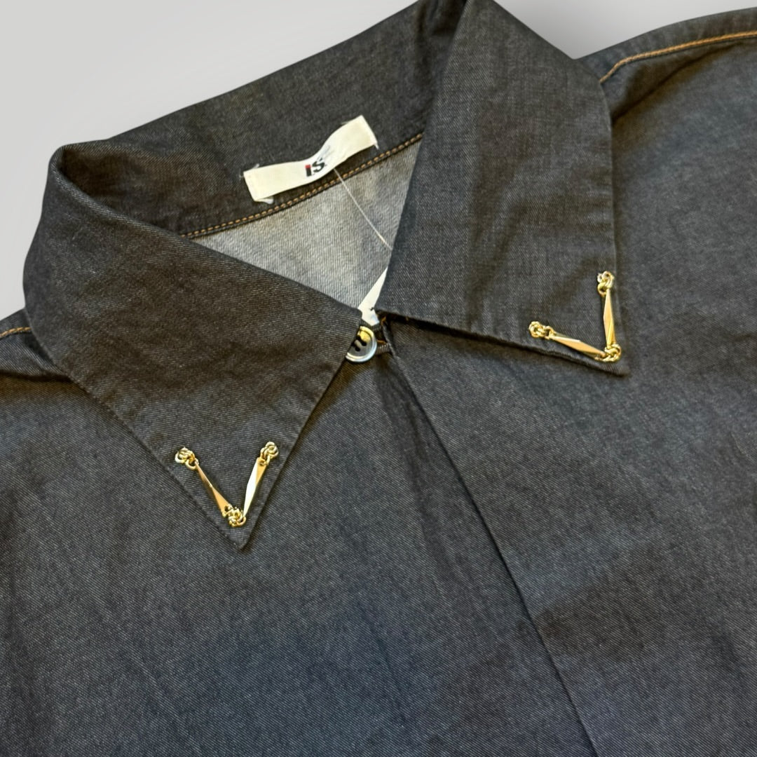 90s Issey Miyake Sport Western Style Denim Pullover M/L | O/S, Blue
