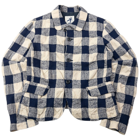 Vintage 90s Hai Sporting Gear By Issey Miyake Checkered Jacket Womens Size S | Small, Navy, Cream