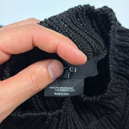 Gucci by Tom Ford 00’s Polypropylene Cable Knit Jumper - M/L | O/S, Black