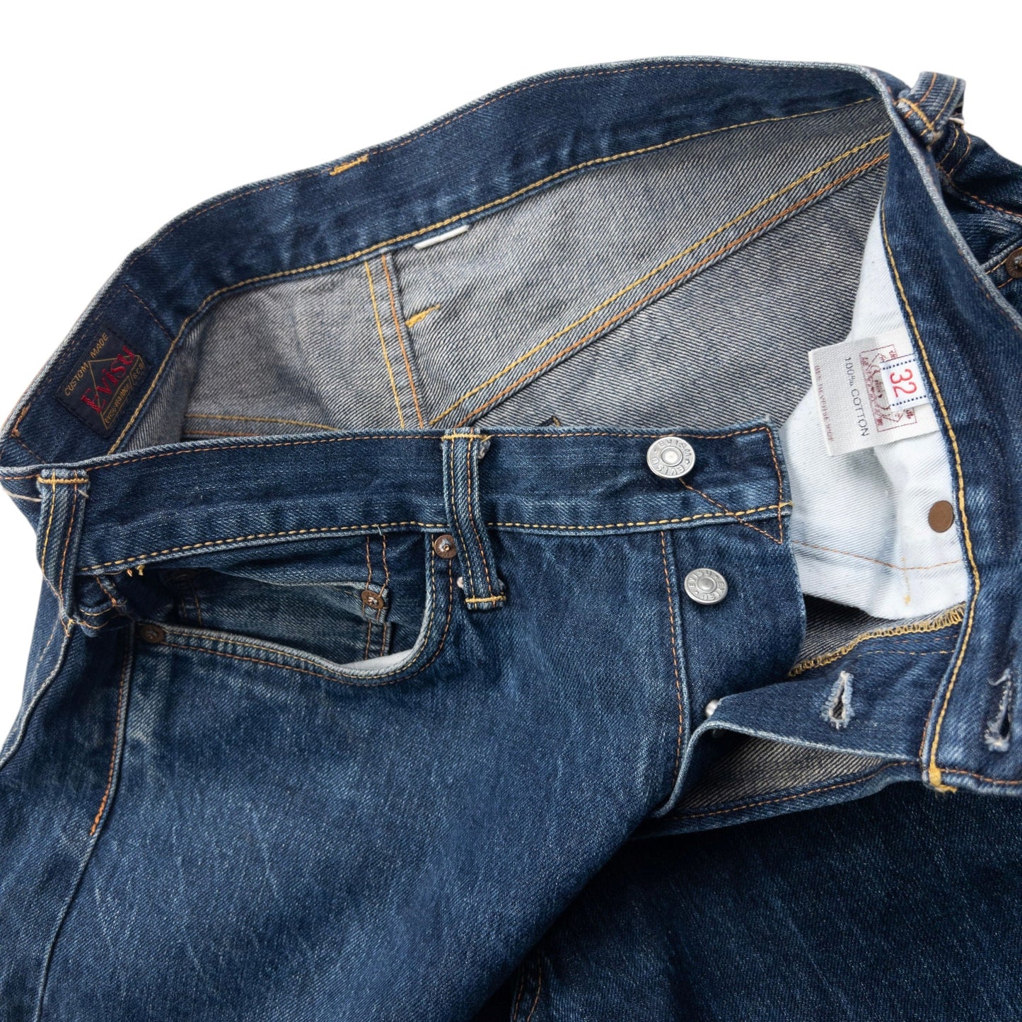 Vintage Evisu Multi Pocket Gull Japanese Denim Jeans Size W32