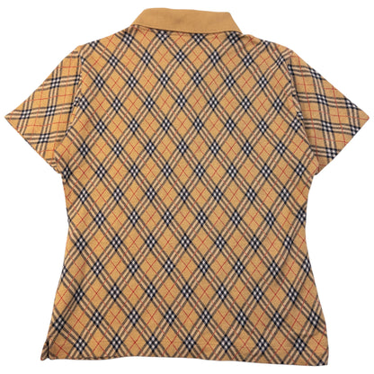 Vintage 90s Burberry Nova Check Polo Shirt Womens Size S | Small, Beige