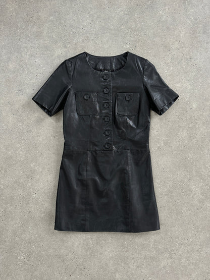 Vintage Leather Mini Dress - S