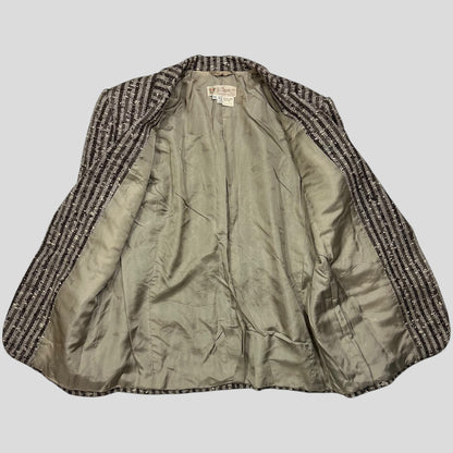 Gucci 1970’s Tweed Striped Wool Blazer Jacket - IT46 (S/M) | Default Title, Black and White