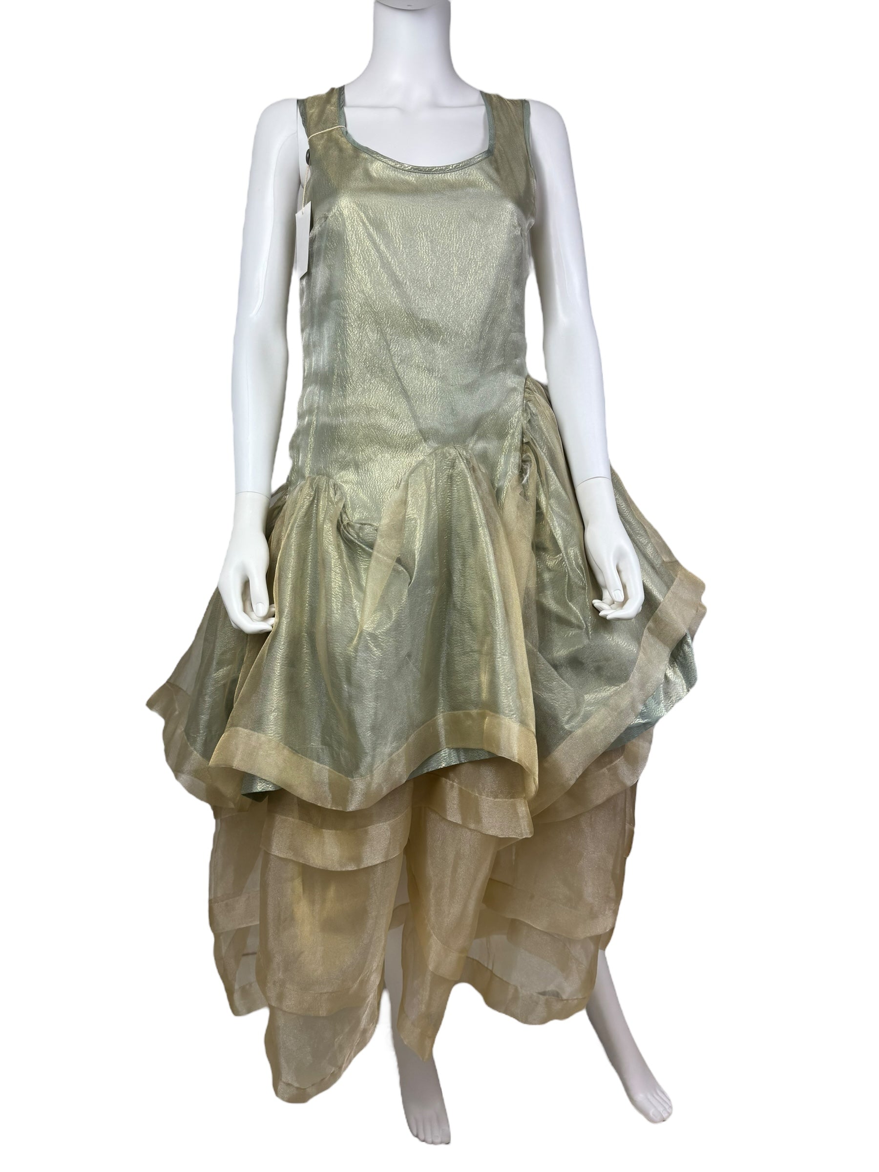 Vivienne Westwood F/W 2012 Queen’s Jubilee Capsule Collection Gold Label lamé organza gown | Green, Multicoloured