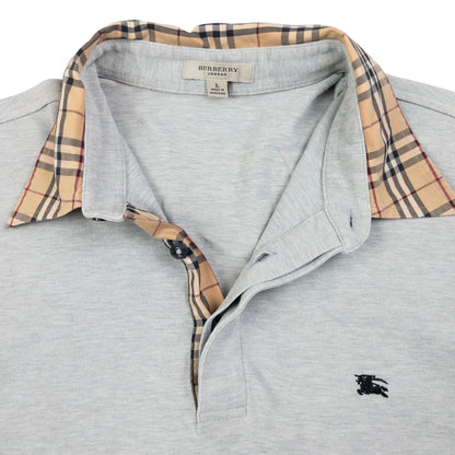 Vintage Burberry Nova Check Collar Polo Shirt Size M