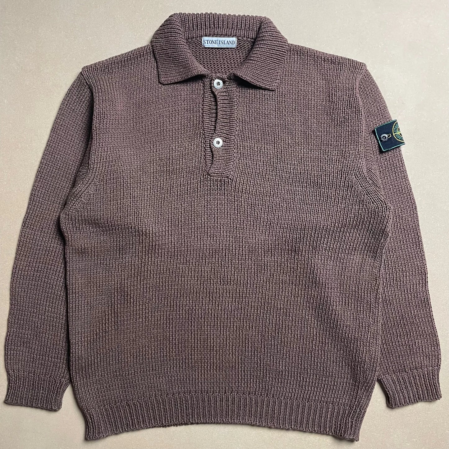 A/W 1991 Walnut Brown Cable Knit Pullover Sweater