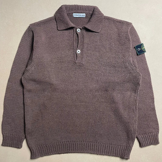 A/W 1991 Walnut Brown Cable Knit Pullover Sweater