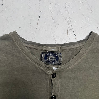 2000s cp company heritage henley tee | Green, Khaki