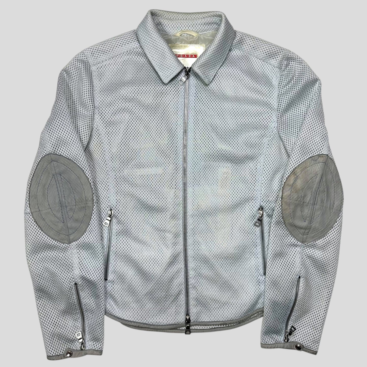 Prada Sport SS00 Technical Mesh + Leather Moto Jacket - IT44