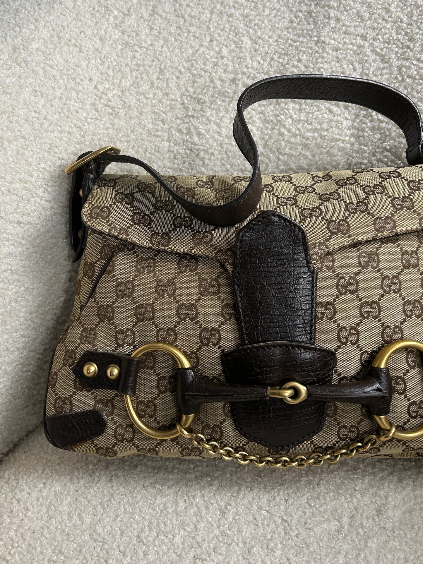 Vintage 90s Gucci Monogram Horsebit 1955 Shoulder Bag | O/S, Multicoloured
