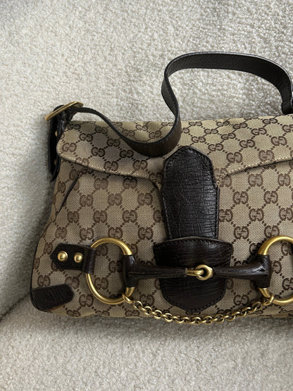 Vintage 90s Gucci Monogram Horsebit 1955 Shoulder Bag | O/S, Multicoloured