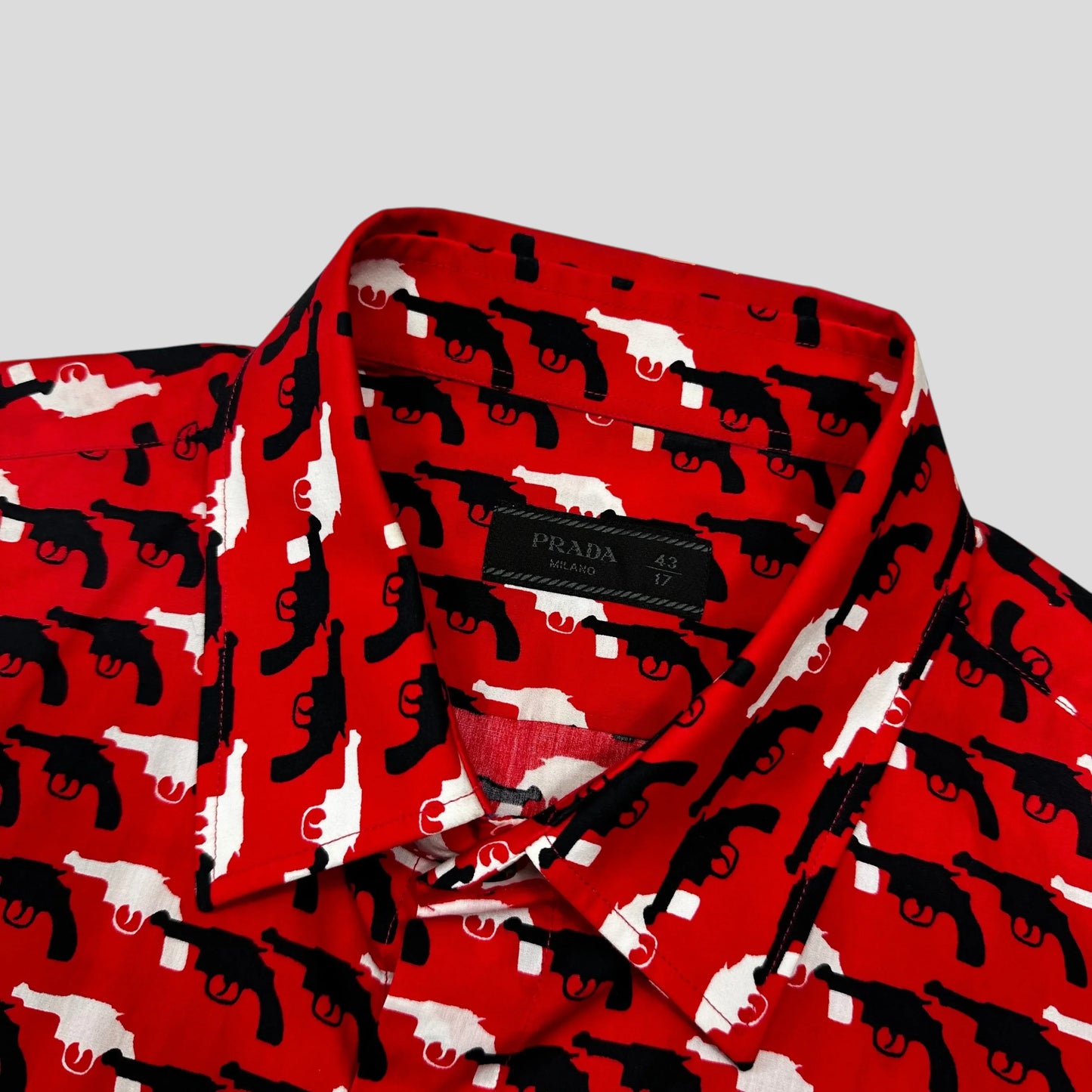 Prada Milano 2014 Revolver Gun Logo Shirt - M/L